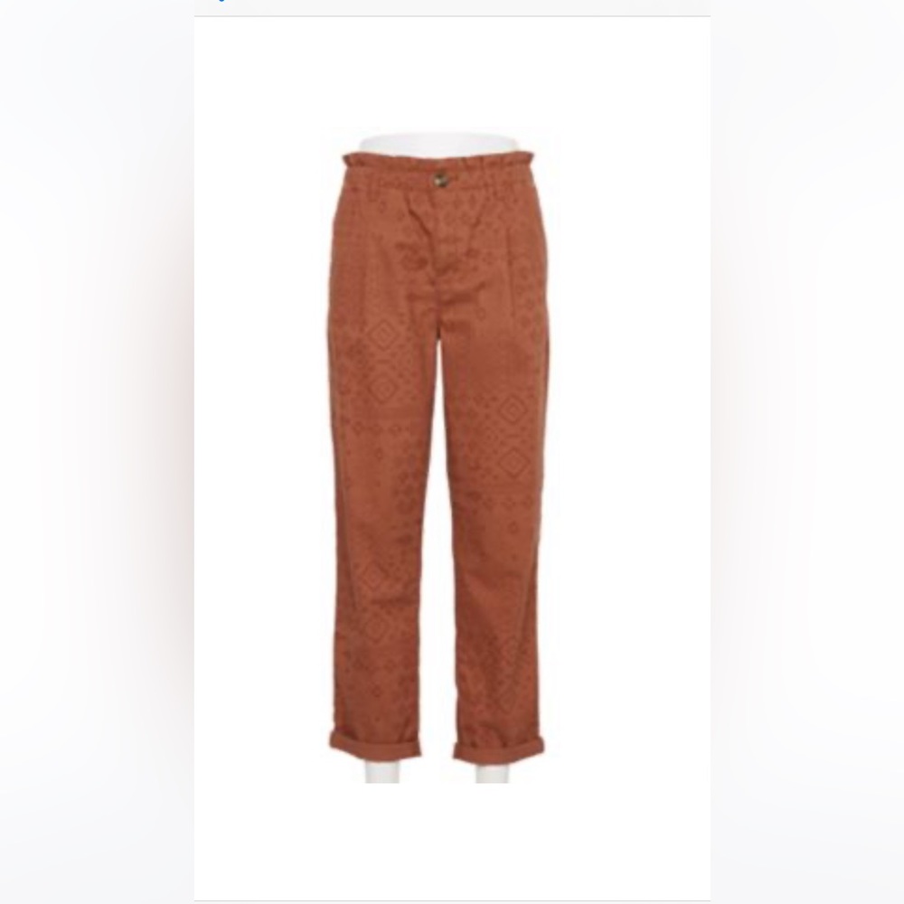 NWT Sonoma rust print Baggy Capri Cargo Pants, medium